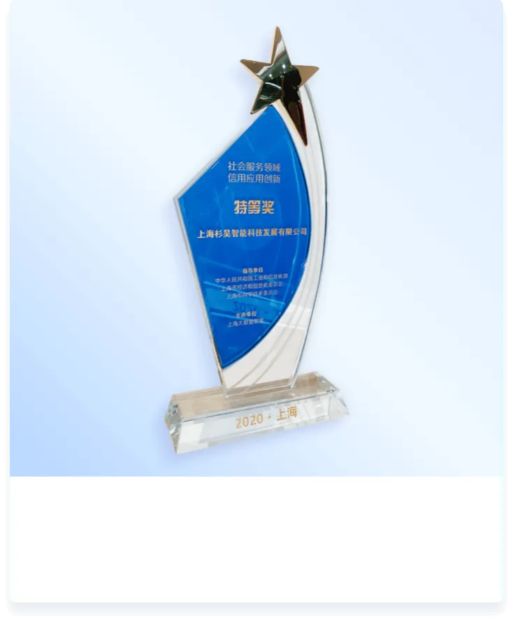 中国工信部“社会服务领域信用应用创新特等奖”